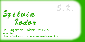 szilvia kodor business card